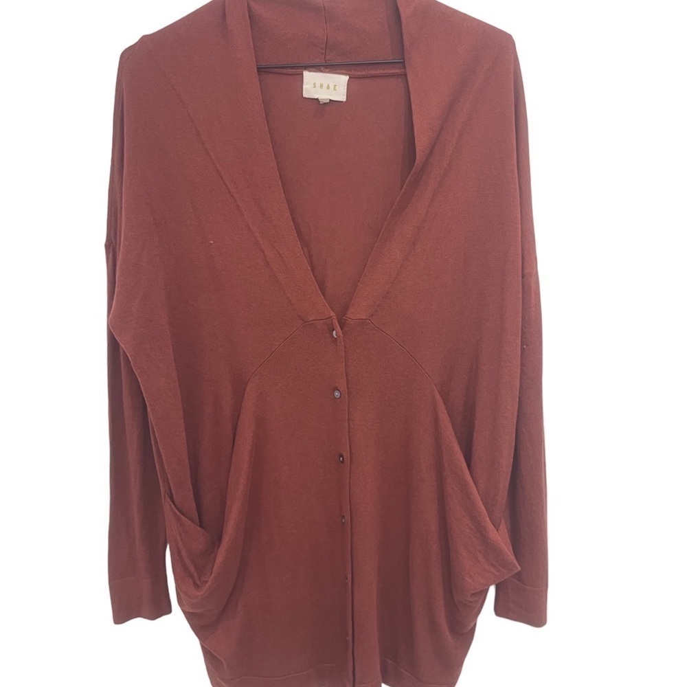 Antropologie over size Shae bottom up vest rust color pocket size medium